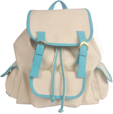 8% OFF on Toteteca Bag Works Pullstring Flap 3 L Medium Backpack Off white Turquoise