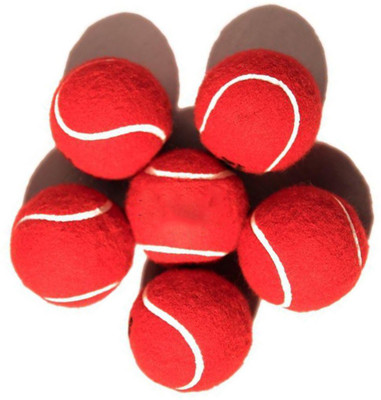 Facto Power Pack Of 6 Cricket Tennis Ball - Size: 40 Mm, Diameter: 6.5 Cm (Pack Of 6, Red)