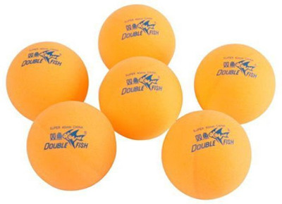Kobo DOUBLE FISH Tennis Ball - Size: 40, Diameter: 2.5 Cm (Pack Of 6, Orange)