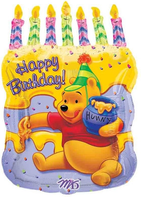 Fusion Balloons Pooh Cake With Candles (36 inch) Printed Balloon Fusion Balloons Pooh Cake With Candles (36 inch) Printed Balloon