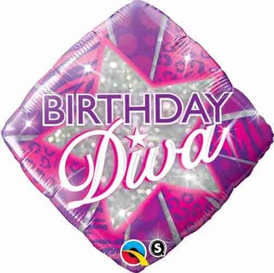Qualatex Birthday Diva 18 Printed Balloon Qualatex Birthday Diva 18 Printed Balloon