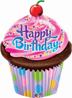 Qualatex Birthday Frosted Cupcake 35 Printed Balloon Qualatex Birthday Frosted Cupcake 35 Printed Balloon