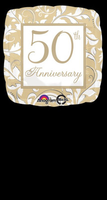 6% OFF on Anagram Gold Elegant Scroll 50th Anniversary 18