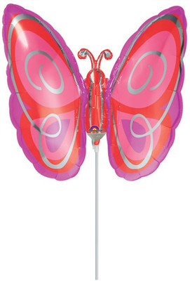 Anagram Pink Butterfly Printed Balloon