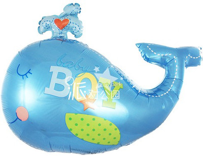 Anagram Ahoy Baby Boy Whale Printed Balloon Anagram Ahoy Baby Boy Whale Printed Balloon