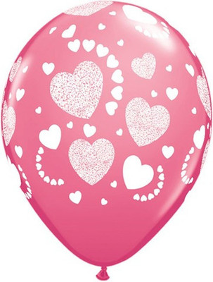 3% OFF on Qualatex Etched Hearts-A-Round Printed Balloon