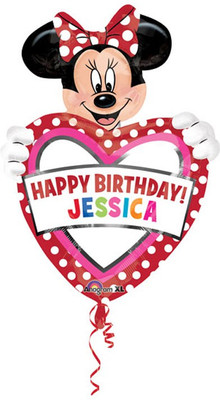 Anagram Minnie Mouse Happy Birthday Create Name Printed Balloon (Multicolor, Pack Of 1)