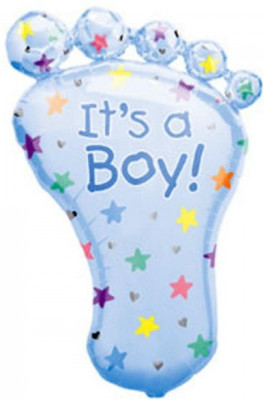 Mypartyshoponline It's A Boy Foot Foil Printed Balloon Mypartyshoponline It's A Boy Foot Foil Printed Balloon