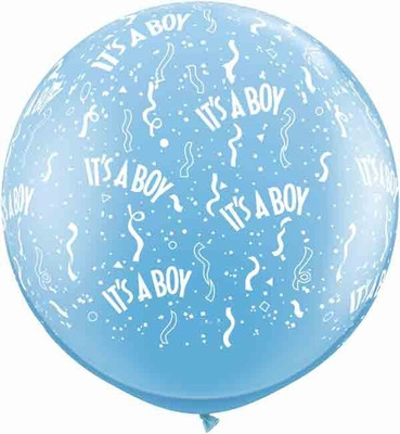 Fusion Balloons It's A Boy-A-Round Pale Blue 3' Printed Balloon Fusion Balloons It's A Boy-A-Round Pale Blue 3' Printed Balloon