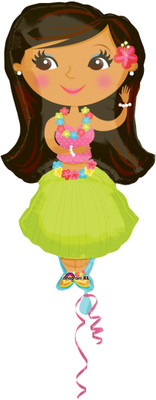 Anagram Hula Girl Foil Super Shape Printed Balloon Anagram Hula Girl Foil Super Shape Printed Balloon