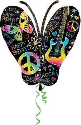 11% OFF on Anagram Neon Birthday Butterfly Printed Balloon