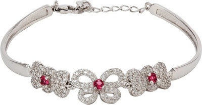 30% OFF on GemLN India Pink White Farfalla Sterling Silver Rhodium Plated Bracelet