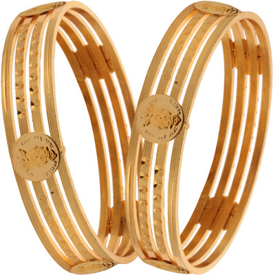 71% OFF on Fashion Fusion Inessa Alloy Yellow Gold Plated Bangle Set Pack of 2