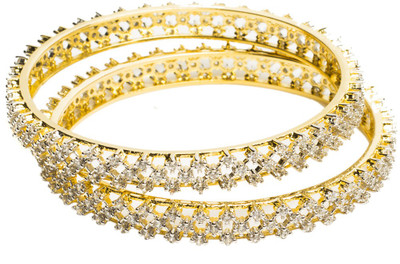 28% OFF on Joyas Stylish Brass Bangle Set Pack of 2