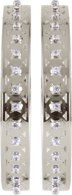 Aamoye Elegant Brass Rhodium Plated Bangle Set Pack of 2