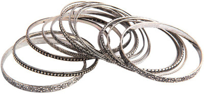 65% OFF on Nirosha Antique Silver Alloy Bangle Set Pack of 16