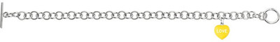 50% OFF on Love Bright Jewelry Sweet Heart Love Sterling Silver Enamel Plated Bracelet