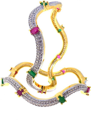 40% OFF on Aabhushan Jewels Fashion Alloy Cubic Zirconia Bangle Set Pack of 2