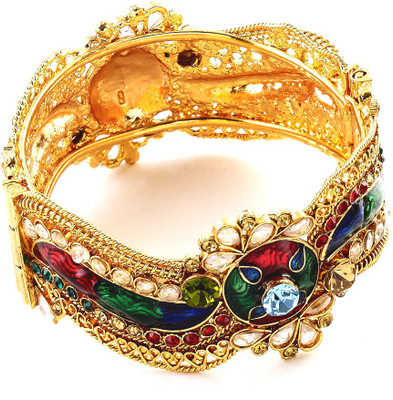 23% OFF on Aapno Rajasthan Elegant Kangan With Outstanding Work Brass Yellow Gold Plated Bracelet