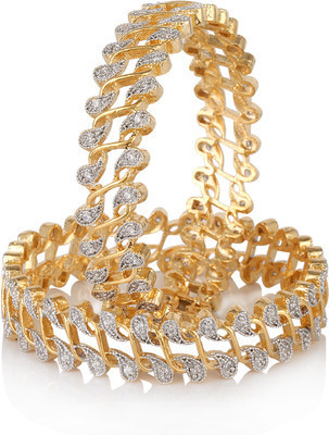 60% OFF on Moksh Jewels Alloy Zircon Copper Plated Bangle Set Pack of 2 60% OFF on Moksh Jewels Alloy Zircon Copper Plated Bangle Set Pack of 2