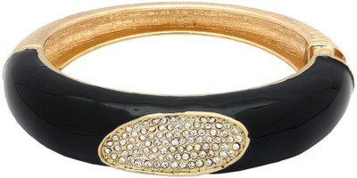 50% OFF on Gold & More Black With White Stone Studded Alloy Bangle