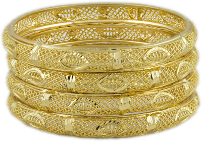 11% OFF on Tanya Fashion Metal Yellow Gold Plated Bangle Set Pack of 4