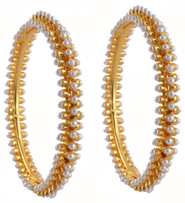 59% OFF on Adwitiya Collection Copper 18K Yellow Gold Plated Bangle Pack of 2