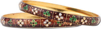 49% OFF on Utsokt Meena Alloy Yellow Gold Plated Bangle Set Pack of 2 49% OFF on Utsokt Meena Alloy Yellow Gold Plated Bangle Set Pack of 2