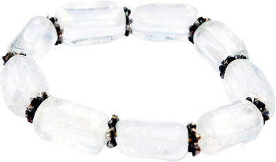 Satyamani Natural Clear Tumble With Metal Ring For Harmony Stone Crystal Bracelet
