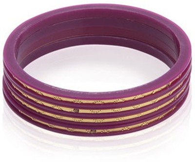 60% OFF on Ratnakar set of 4 chudai in golden border Acrylic Yellow Gold Plated Bangle Set Pack of 4