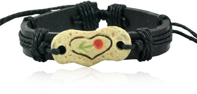 58% OFF on Alphaman Heart And Arrow In Black Leather Bracelet 58% OFF on Alphaman Heart And Arrow In Black Leather Bracelet