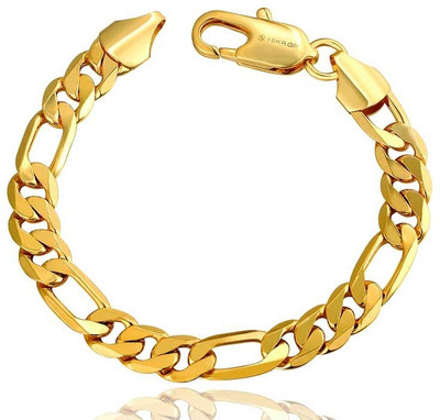 Aaishwarya Bold In Gold Mens Alloy 18K Yellow Gold Plated Bracelet