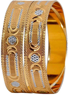 51% OFF on Maayra Special Micron Gold Plated Brass Copper Plated Bangle Set Pack of 2
