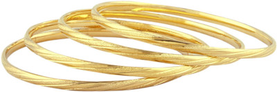 Senorita Beautiful Brass Yellow Gold Plated Bangle Set Pack of 4 Senorita Beautiful Brass Yellow Gold Plated Bangle Set Pack of 4