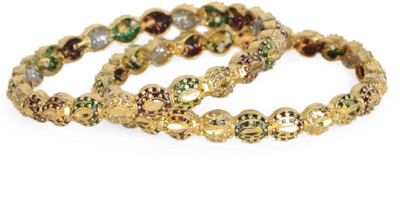 77% OFF on Ethnic Jewels Alloy Bangle Set Pack of 2