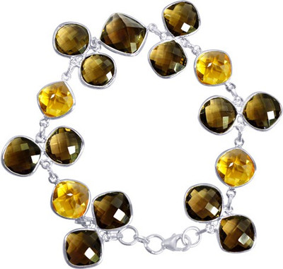 50% OFF on Arsh Crown Sky Dominion BR1258 Sterling Silver Quartz, Citrine Sterling Silver Plated Bracelet