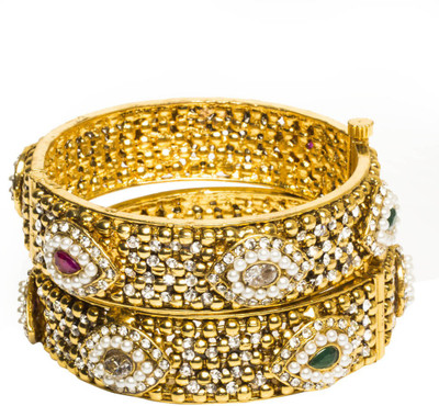 33% OFF on Joyas Stylish Look Brass Bangle Set Pack of 2