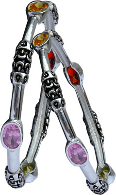 Aman Designer Casual Wear Sterling Silver Bangle Set Pack of 2