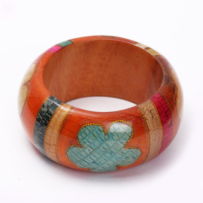 30% OFF on KhoobSurati Tantalizing Floral Wood Bangle