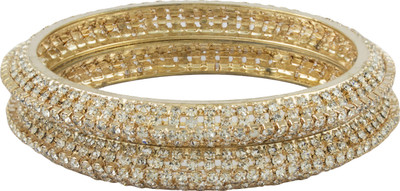 63% OFF on Tanya Fashion Jewelry Spectacular Ornamental Metal Crystal Bangle Set Pack of 2