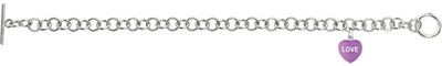 50% OFF on Love Bright Jewelry Sweet Heart Love Sterling Silver Enamel Plated Bracelet