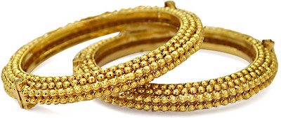 25% OFF on Jewelfin Golden Beaded Design Alloy Rhodium Plated Bangle Set Pack of 2 25% OFF on Jewelfin Golden Beaded Design Alloy Rhodium Plated Bangle Set Pack of 2