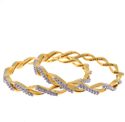 40% OFF on Aabhushan Jewels Fashion Alloy Cubic Zirconia Bangle Set Pack of 2