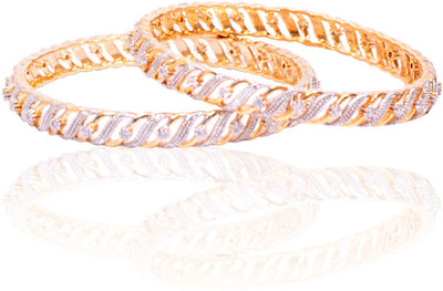 44% OFF on Rubera Bold Alloy Cubic Zirconia Bangle Set Pack of 2