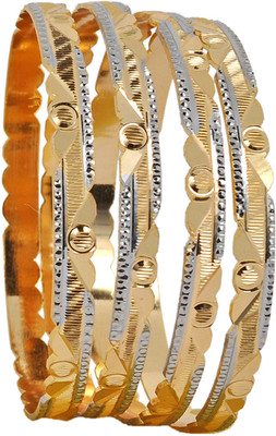 51% OFF on Maayra Classic Micron Gold Plated Alloy Copper Plated Bangle Set Pack of 4