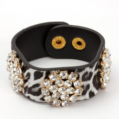 30% OFF on KhoobSurati Elegantly Studded Leather Leather Bracelet