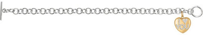 51% OFF on Love Bright Jewelry Sweet Heart I Heart You Sterling Silver Yellow Gold Plated Bracelet