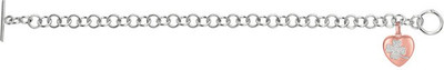 51% OFF on Love Bright Jewelry Sweet Heart Clover Sterling Silver Rose Gold Plated Bracelet