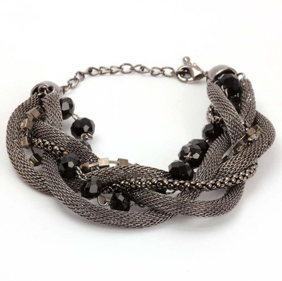 30% OFF on KhoobSurati Stylishly Braided Beads Metal Bracelet