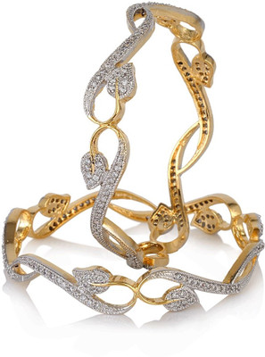 78% OFF on Rubena Floral Alloy Yellow Gold Plated Bangle Set Pack of 2 78% OFF on Rubena Floral Alloy Yellow Gold Plated Bangle Set Pack of 2